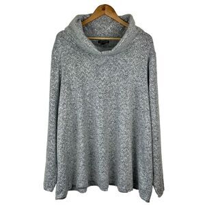 Lane Bryant Silver Sequin Embellished Cowl Neck Sweater Plus Size 26 / 28